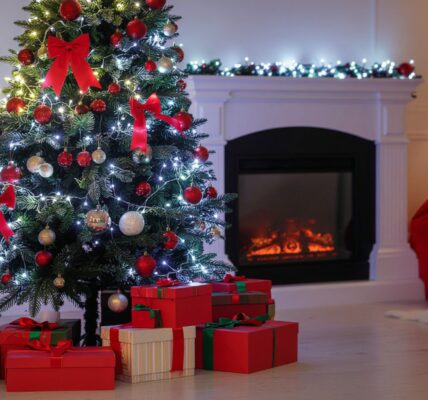 choinka ze wstążką