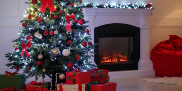 choinka ze wstążką